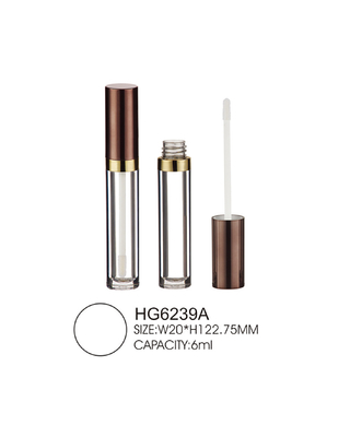 Slim 6ml Empty Lip Gloss Bottle Round Cap Collar White Applicator