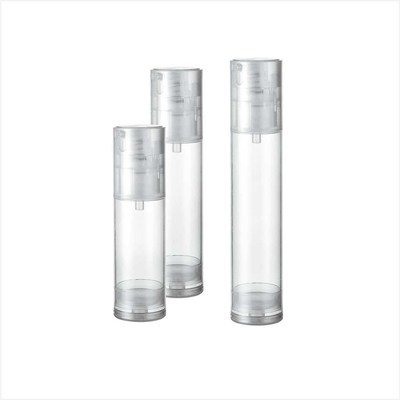 15ml 30ml 50ml Single wall round cosmetic airless pump travel bottle in PP PCR Material