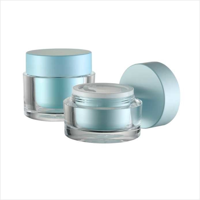 Eco-friendly Colorful Double Wall Plastic Cream Jar For Skin Care Cream 50g