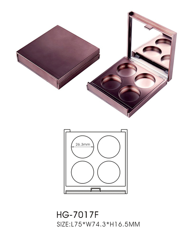 4 Colors Square Empty Eyeshadow Cases Recyclable Makeup Eyeshadow Compact Case