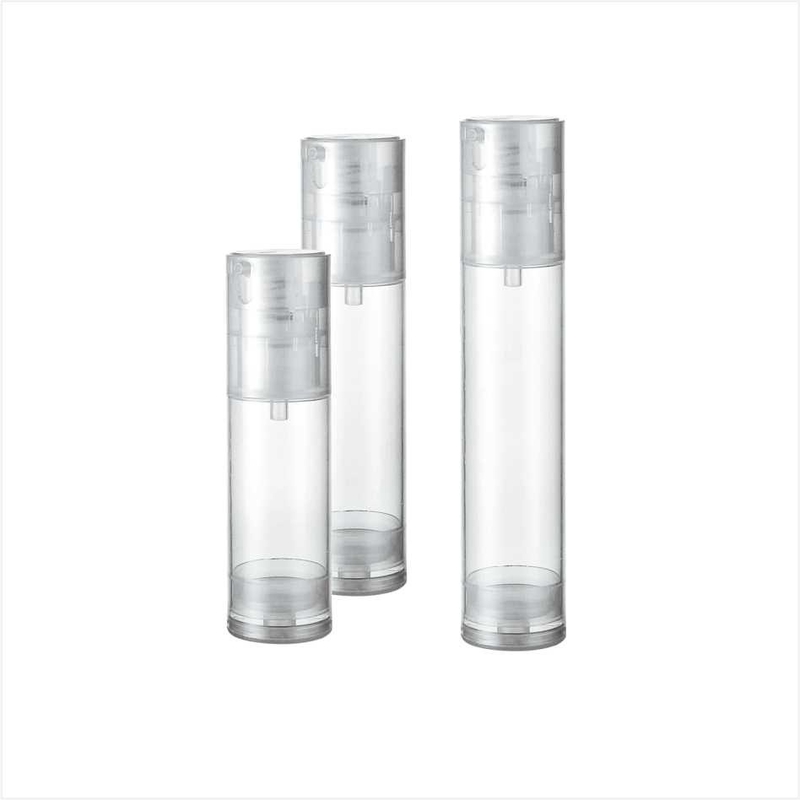 15ml 30ml 50ml Single wall round cosmetic airless pump travel bottle in PP PCR Material