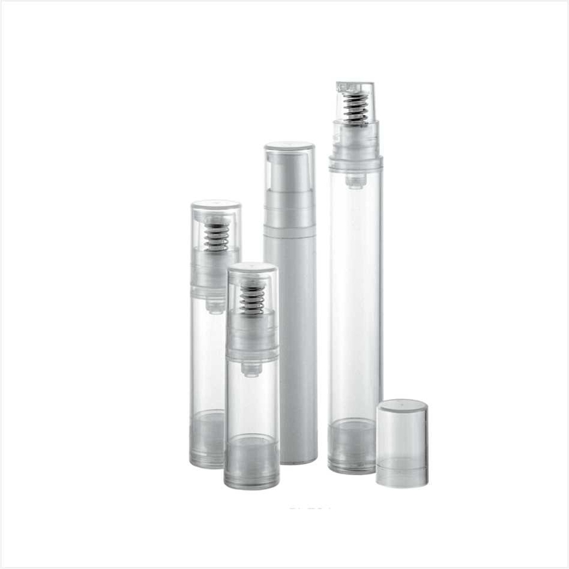 Slim Round 5ml 10ml 15ml cosmetic airless pump PP bottle for trial cream sample